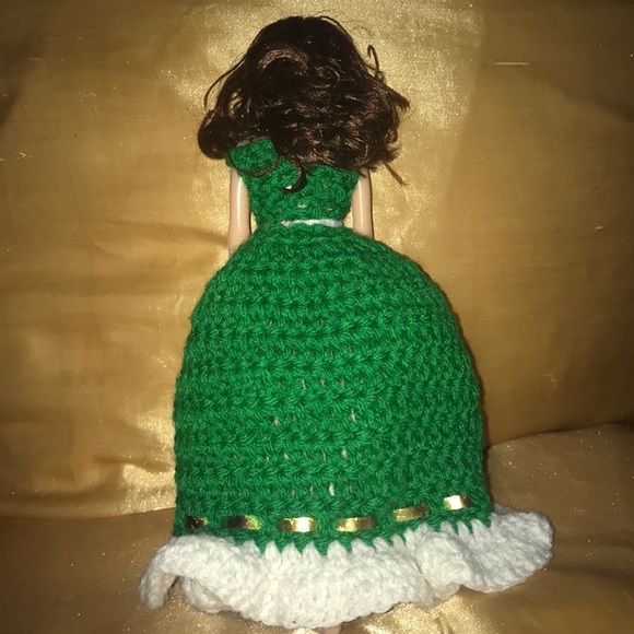 Hand Crafted Green & White St Patty’s/ Xmas Collectible Doll for Bed or Chair - Picture 3 of 4
